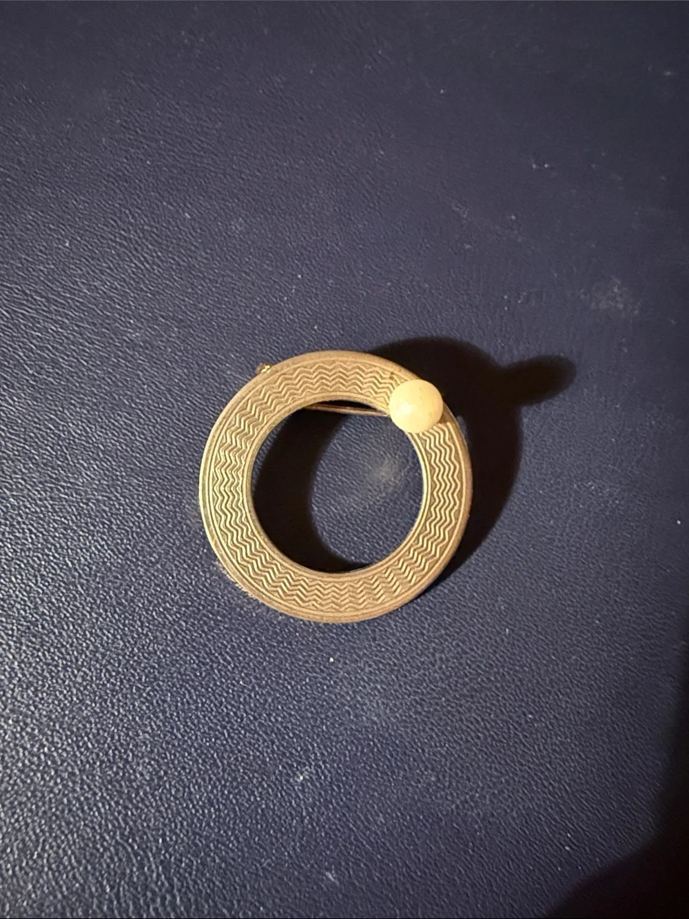 Vintage Gold-Tone Circular Textured Brooch - Women's Jewelry